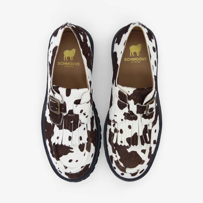 MYSEN PLT BUCKLE M - PONY COW - BLANC/BROWN
